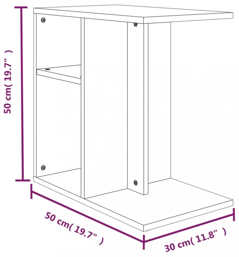 barna tölgy színű szerelt fa kisszekrény 50 x 30 x 50 cm