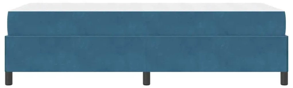 Ágykeret matracmal Sötétkék és fehér 90 x 190 cm Bársony