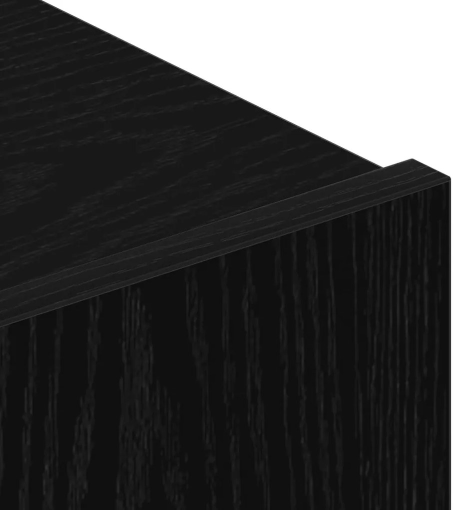 Fekete Tölgy TV Állvány 80x30x30 cm Műanyag Fából készült