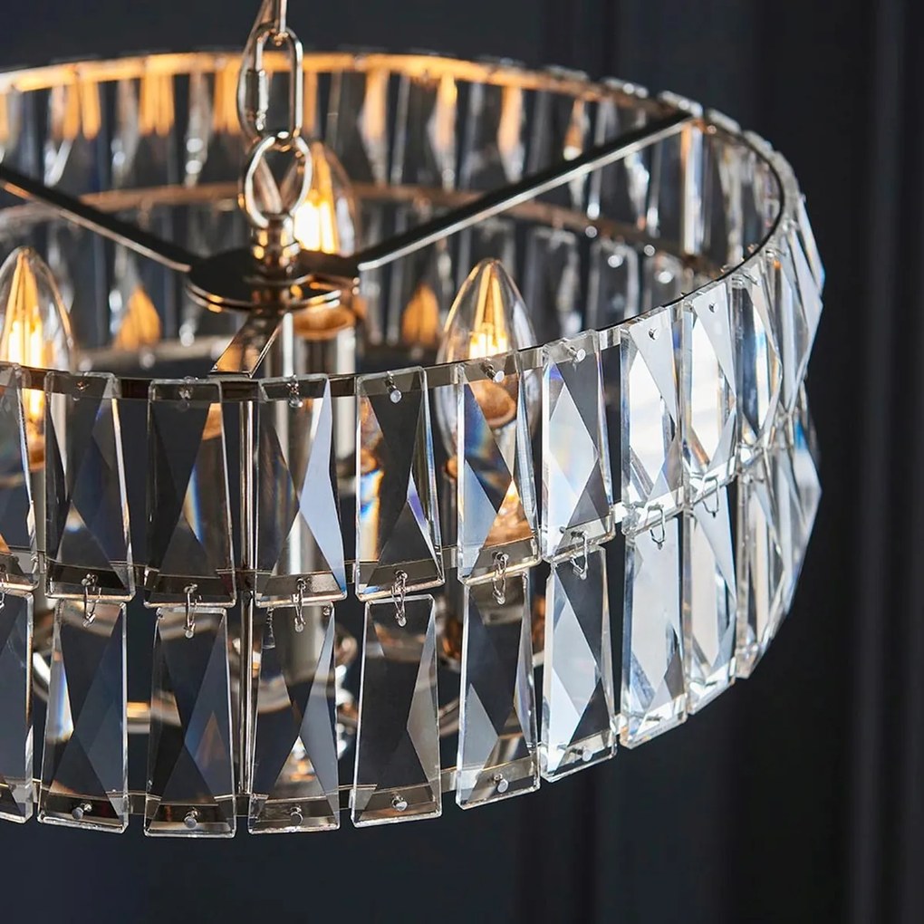 Endon glamour modern függeszték clifton nikkel átlátszó end104466