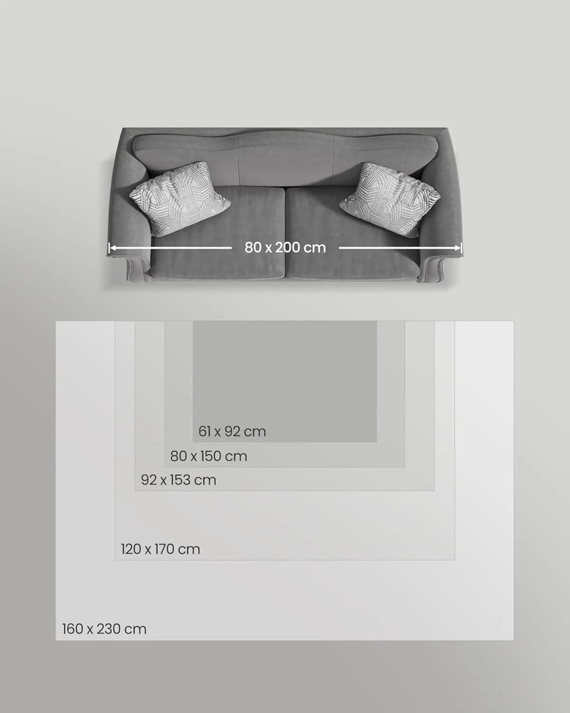 Home szőnyeg, 120 x 170 cm, csúszásmentes szőnyeg, szürke