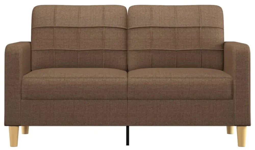 kétszemélyes barna szövetkanapé 140 cm