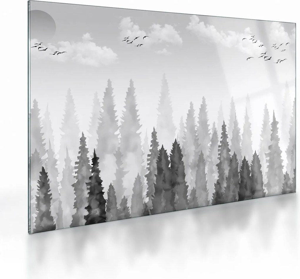 Kép - Erdei csúcsok (üvegen) (70x50 cm)
