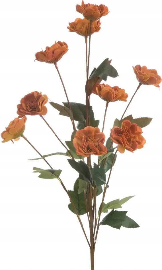 Dekoratív művirág 54 cm narancssárga ág