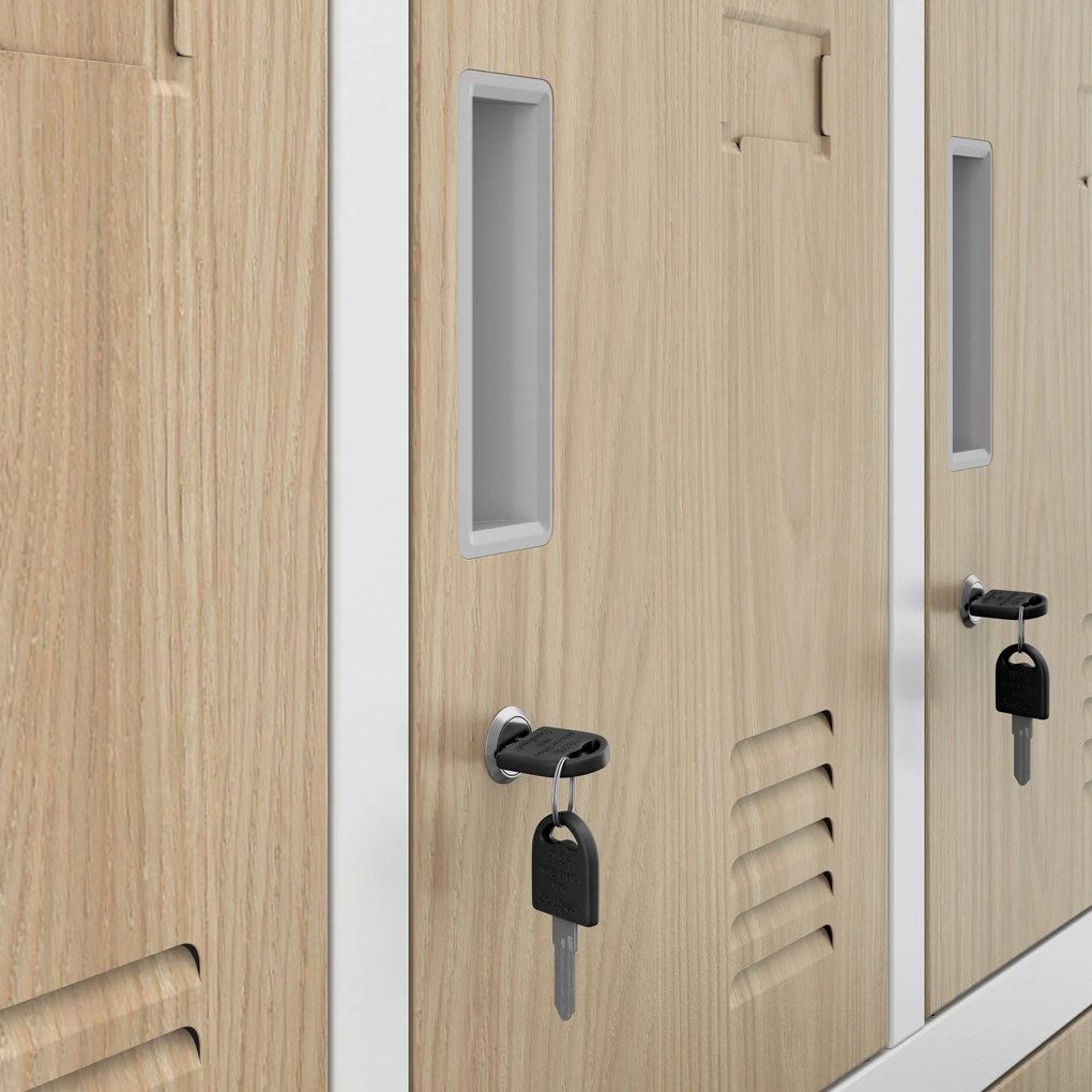 Rekeszes szekrény ROBERT, 1360 x 1720 x 450 mm, Eco Design: fehér/sonoma tölgy