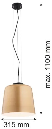 Argon 4690 - Csillár zsinóron BERKLEY 1xE27/15W/230V