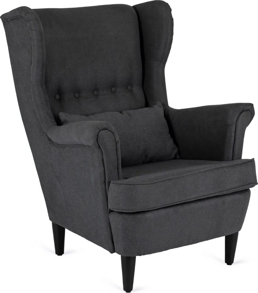 Fotel Wypoczynkowy EVAN 2 z Podnóżkiem Ciemnoszary