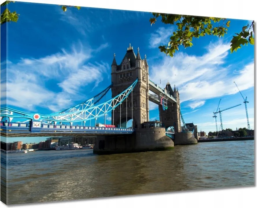 Vászonkép 80x60 Tower Bridge az éggel