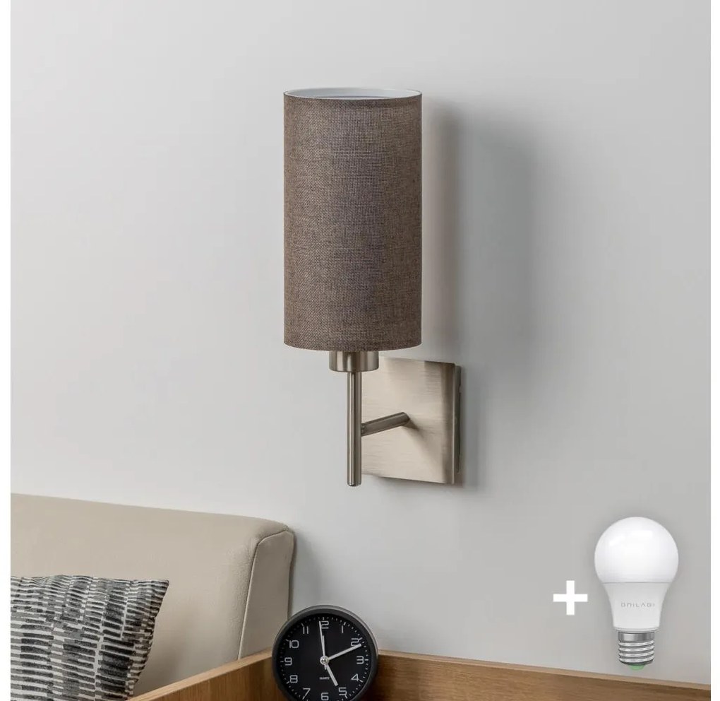 Eglo - LED Fali lámpa TUNJA 1xE27/60W/230V matt króm/barna