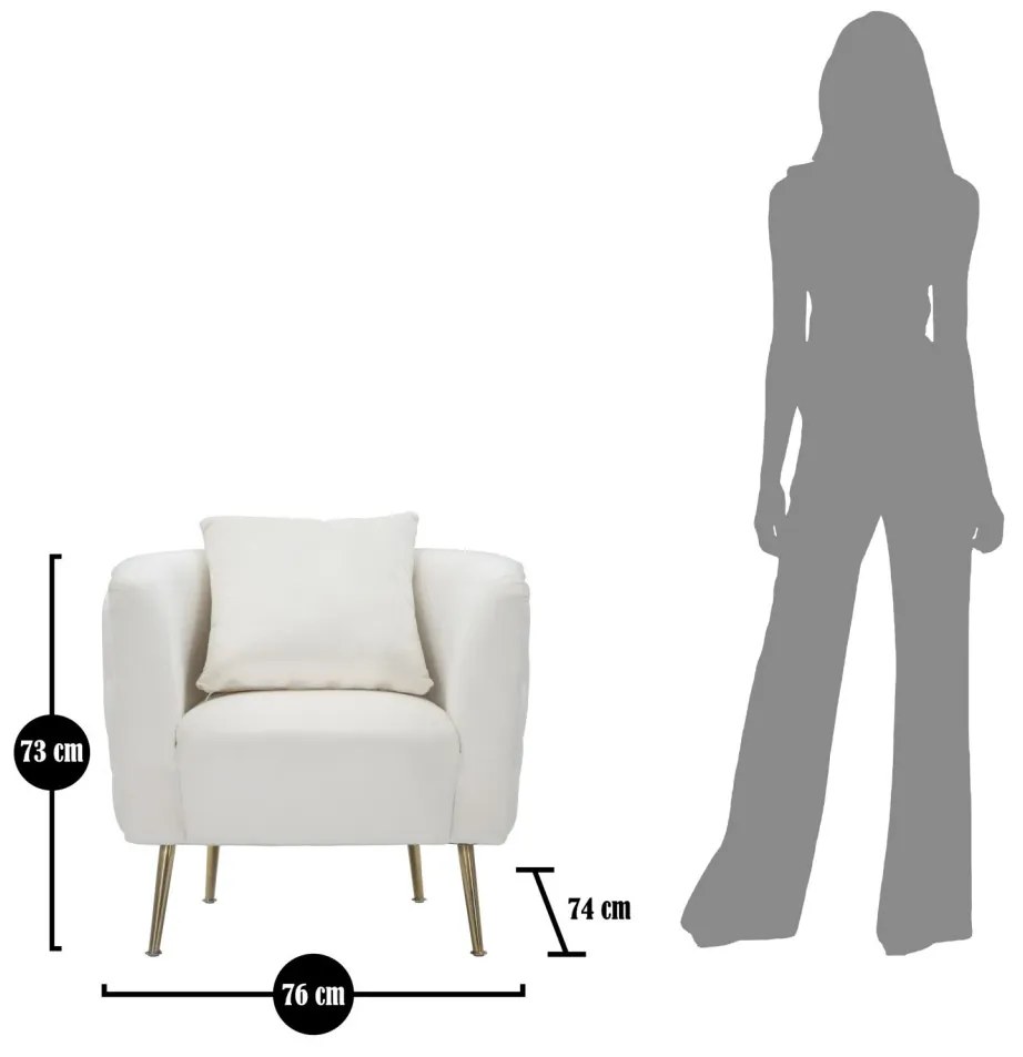 Bucarest crema fotel 76x74x73cm