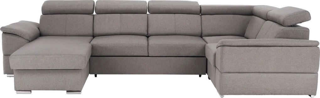 Ülőgarnitúra, szükésbarna Taupe, balos kivitel, SEGORIA ROH U