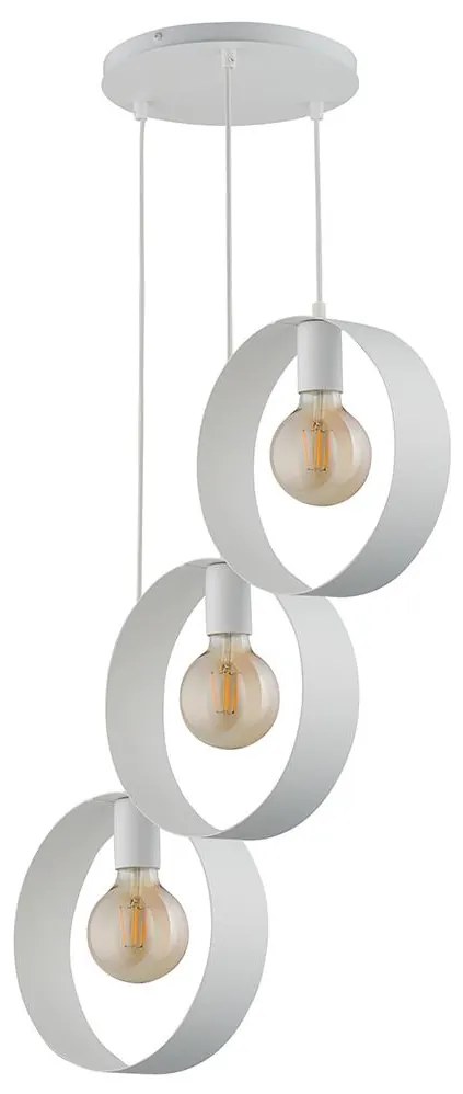 Csillár zsinóron HAPPY 3xE27/60W/230V fehér