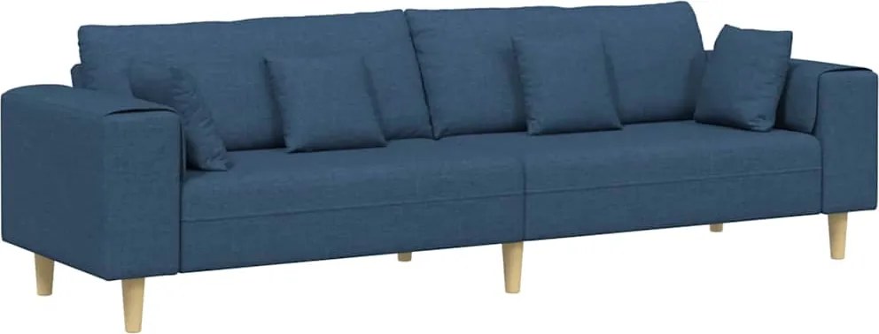 vidaXL Kanapé párnával Kék 250 x 77 x 76 cm szövet
