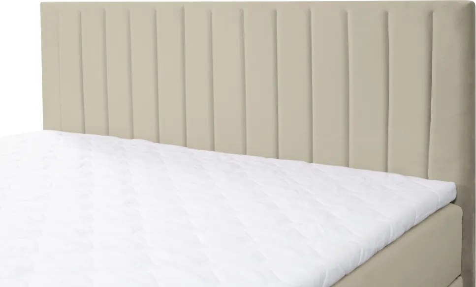 Boxspring ágy, 160x200, bézs, VALENCI