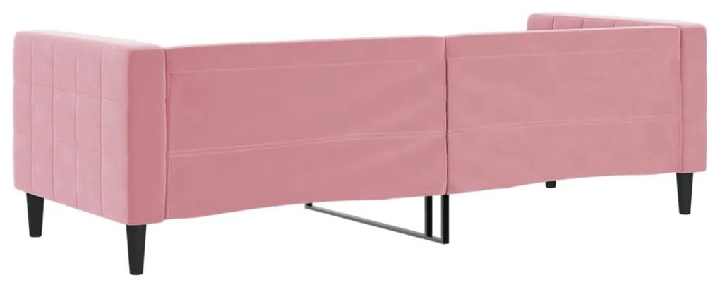 rózsaszín bársony kanapéágy 80 x 200 cm