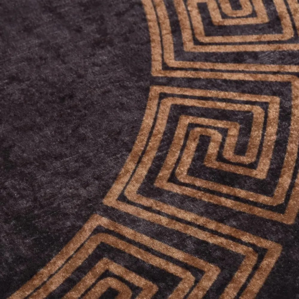 fekete és arany csúszásmentes mosható szőnyeg φ 120 cm
