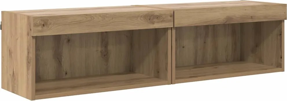 vidaXL TV szekrény garnitúra leddel Artisan tölgy Faanyag