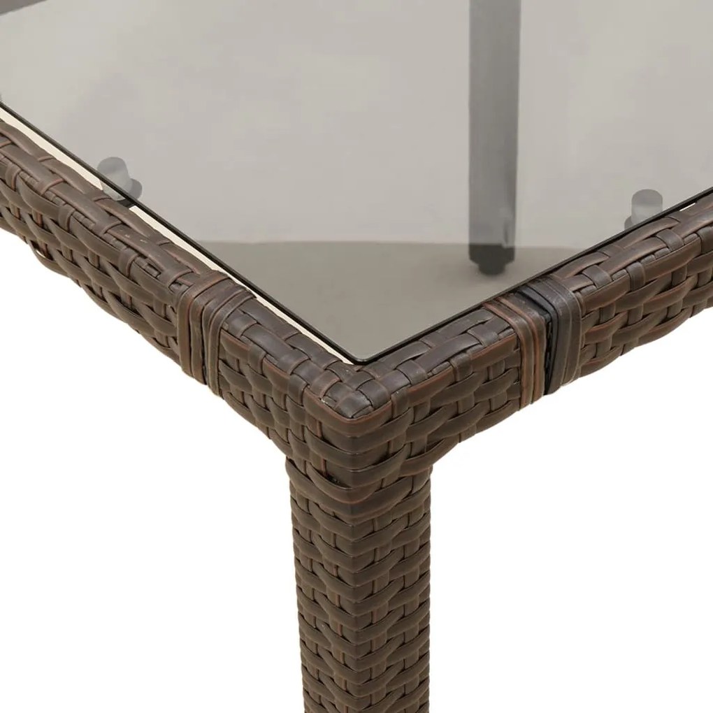 vidaXL 7 részes barna polyrattan kerti bisztrógarnitúra párnákkal