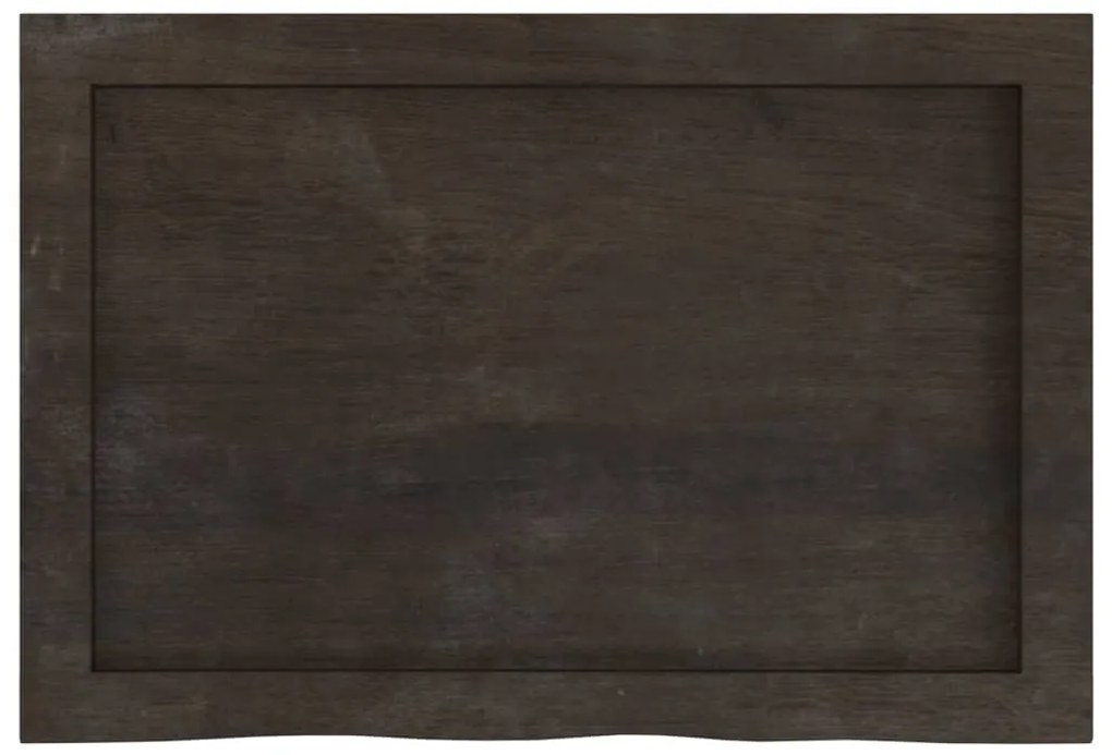sötétbarna kezelt tömör tölgyfa asztallap 60x40x(2-4) cm