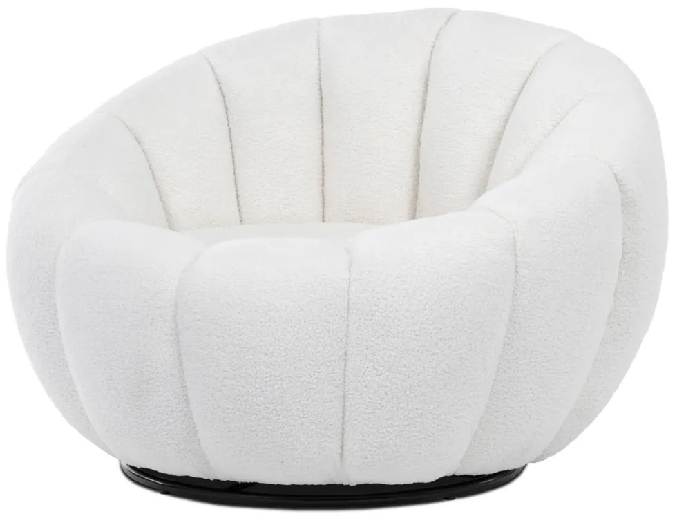 Fotoliu Alb Bouclé Dizájn AK-341
