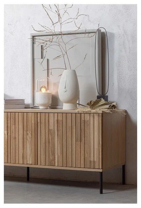 Natúr színű TV-állvány tölgyfa dekorral 150x56x44 cm Gravure – WOOOD