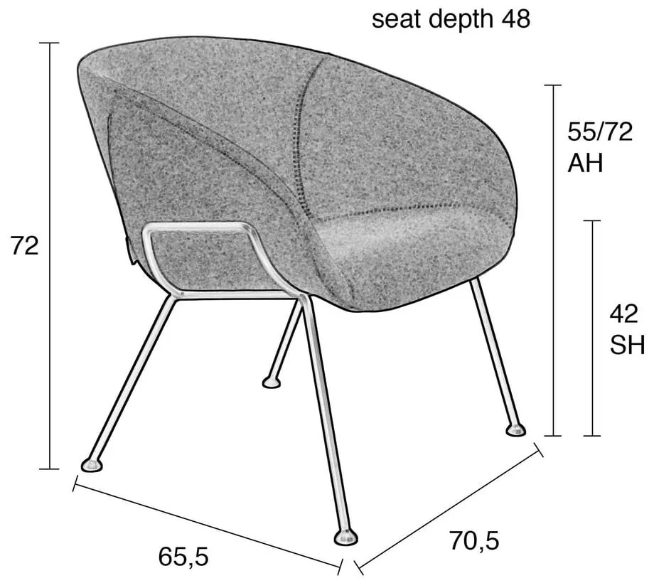 Feston fekete műbőr fotel - Zuiver