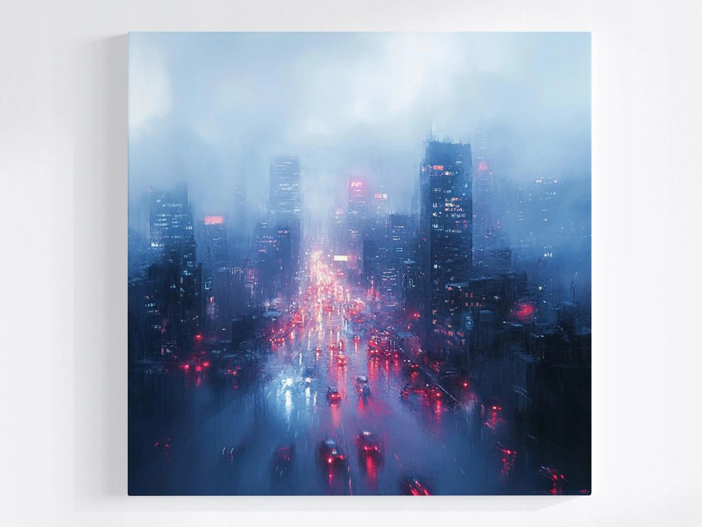 Vászonkép Canvas Város Metropolisz Felhőkarcolók Utca Kilátás 80x80