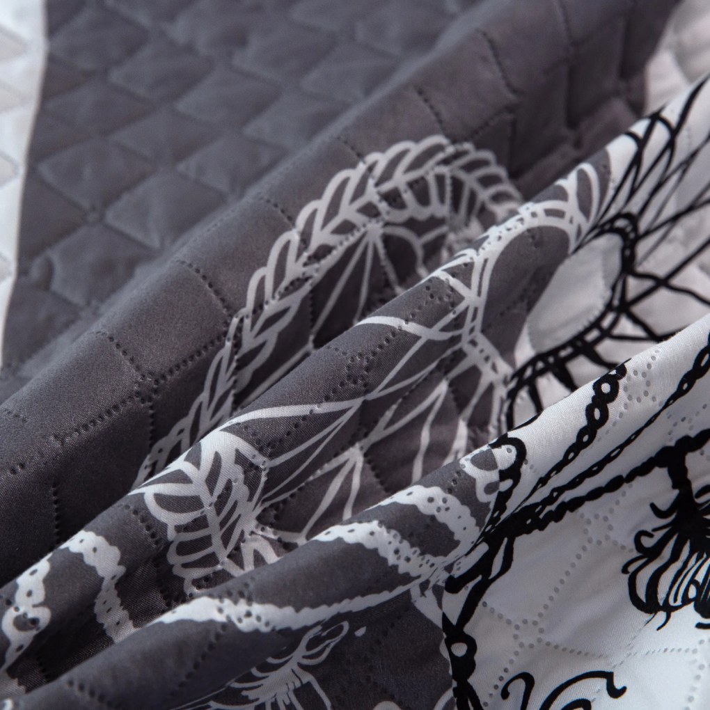 Ágytakaró TIRSO szürke-fehér Méret: 220 x 240 cm