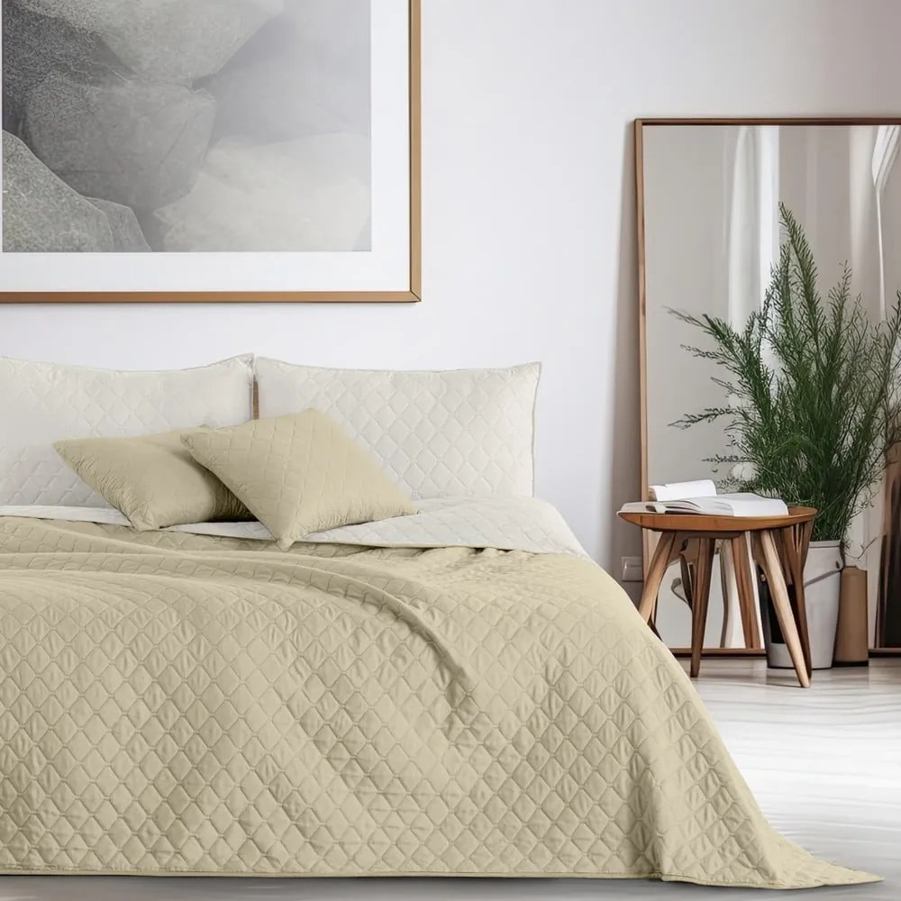 Axel kétoldalas mikroszálas bézs ágytakaró, 260 x 280 cm - DecoKing