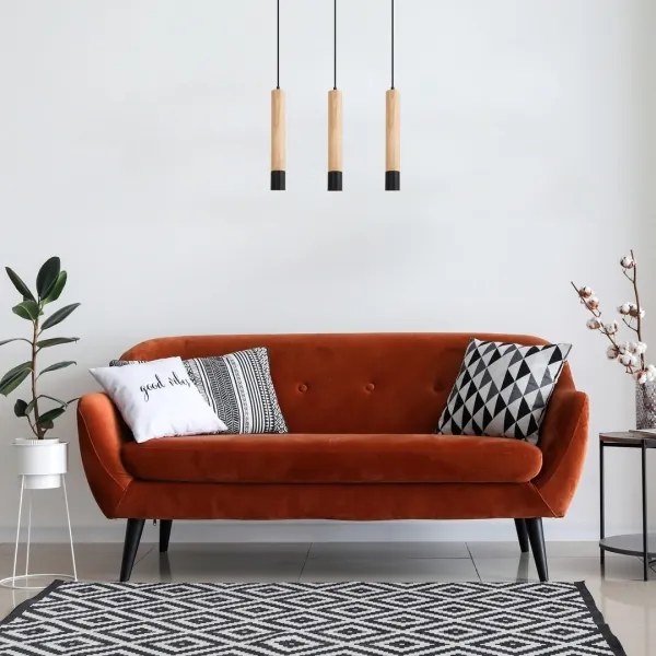 Rabalux 72133 - BRAULIA 3xGU10/50W/230V függeszték, bükk