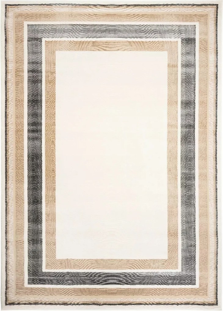 Hera Szőnyeg 200x300 Stílusos Modern Divatos Fényes Krém Bézs szürke w27