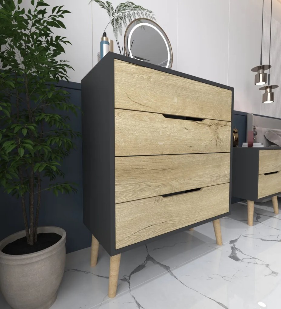 Flora - Anthracite, Sapphire Oak