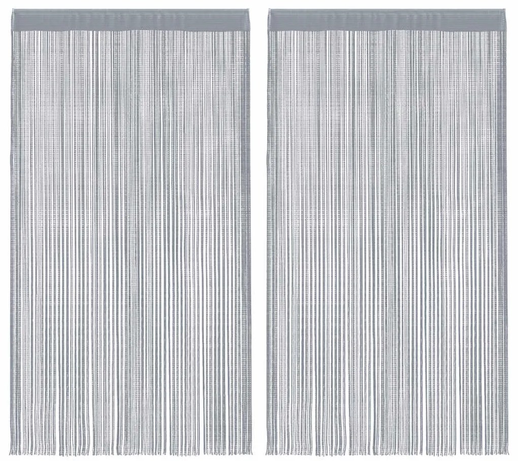 2 db világosszürke zsinórfüggöny 140 x 250 cm