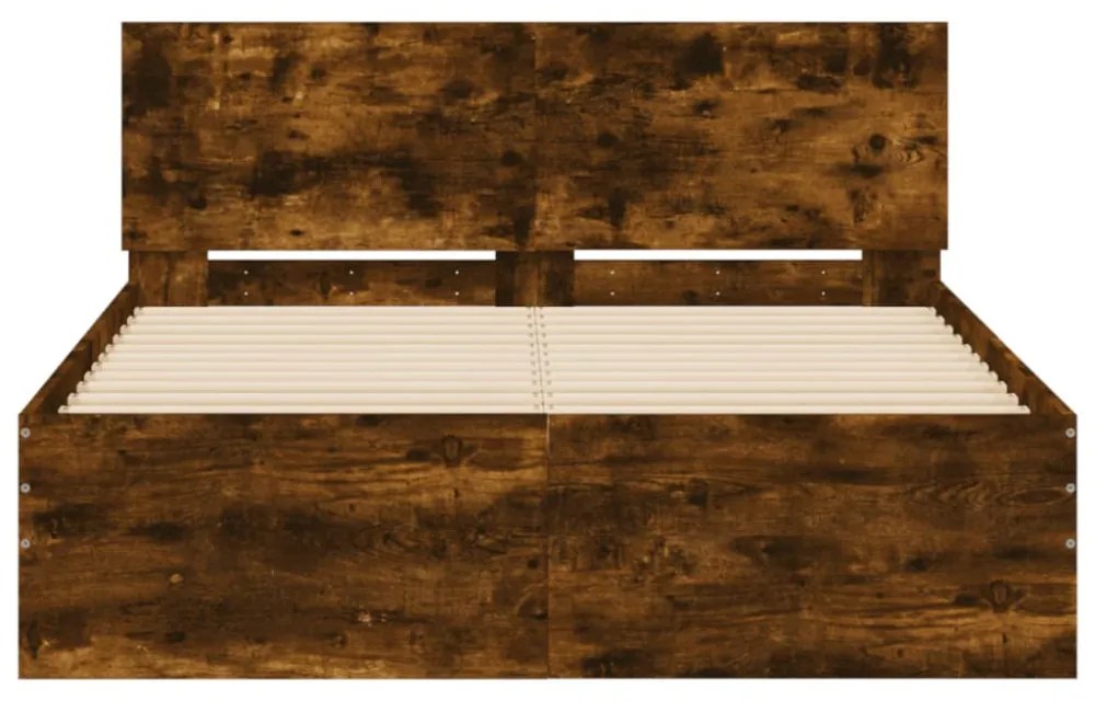 füstös tölgy színű ágykeret fejtámlával 120 x 200 cm