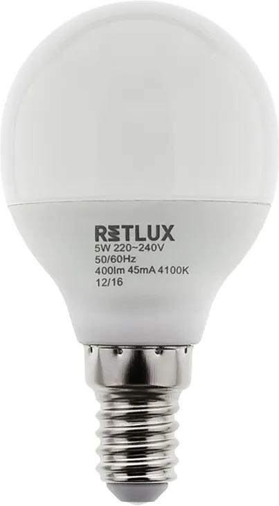 Retlux RLL 274 G45 E14 miniG 5W CW LED izzó (hideg fehér 4100K)