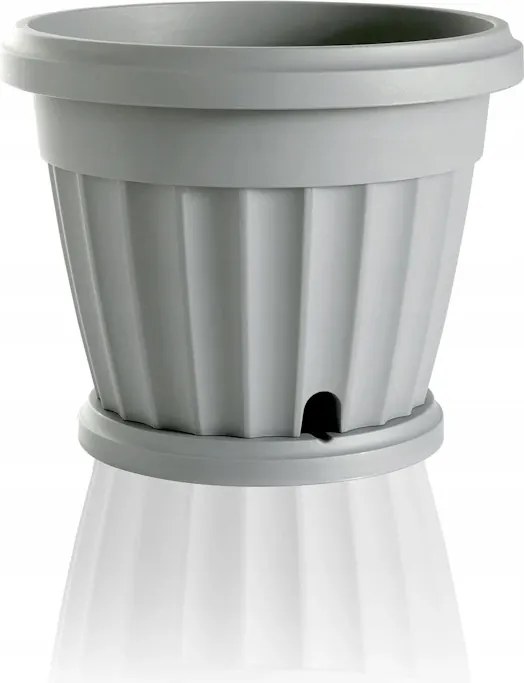 Bama Virágcserép aljjal Iris Sabbia 40 cm, szürke színű