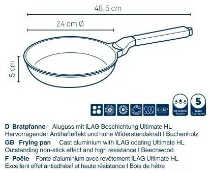 Kela VITANA serpenyő öntött alumínium, szürke, 24cm