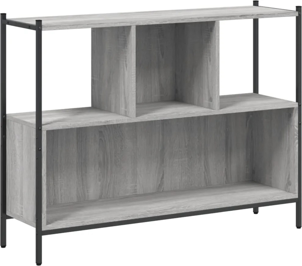vidaXL szürke sonoma színű szerelt fa könyvespolc 102x28x77,5 cm