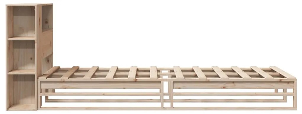 vidaXL tömör fa könyvespolcos ágy matrac nélkül 100 x 200 cm