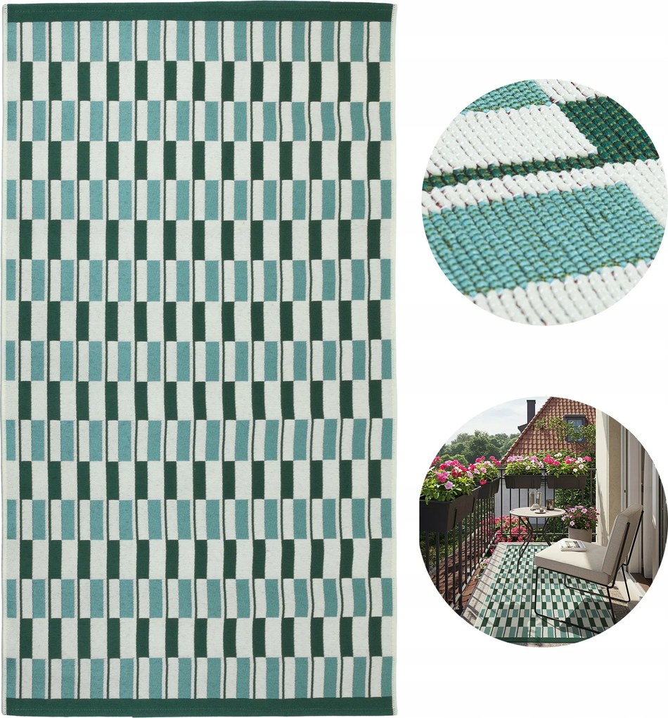 Kültéri Szőnyeg Erkélyre 80x150CM Vízálló Szőtt Kerti Szőnyeg