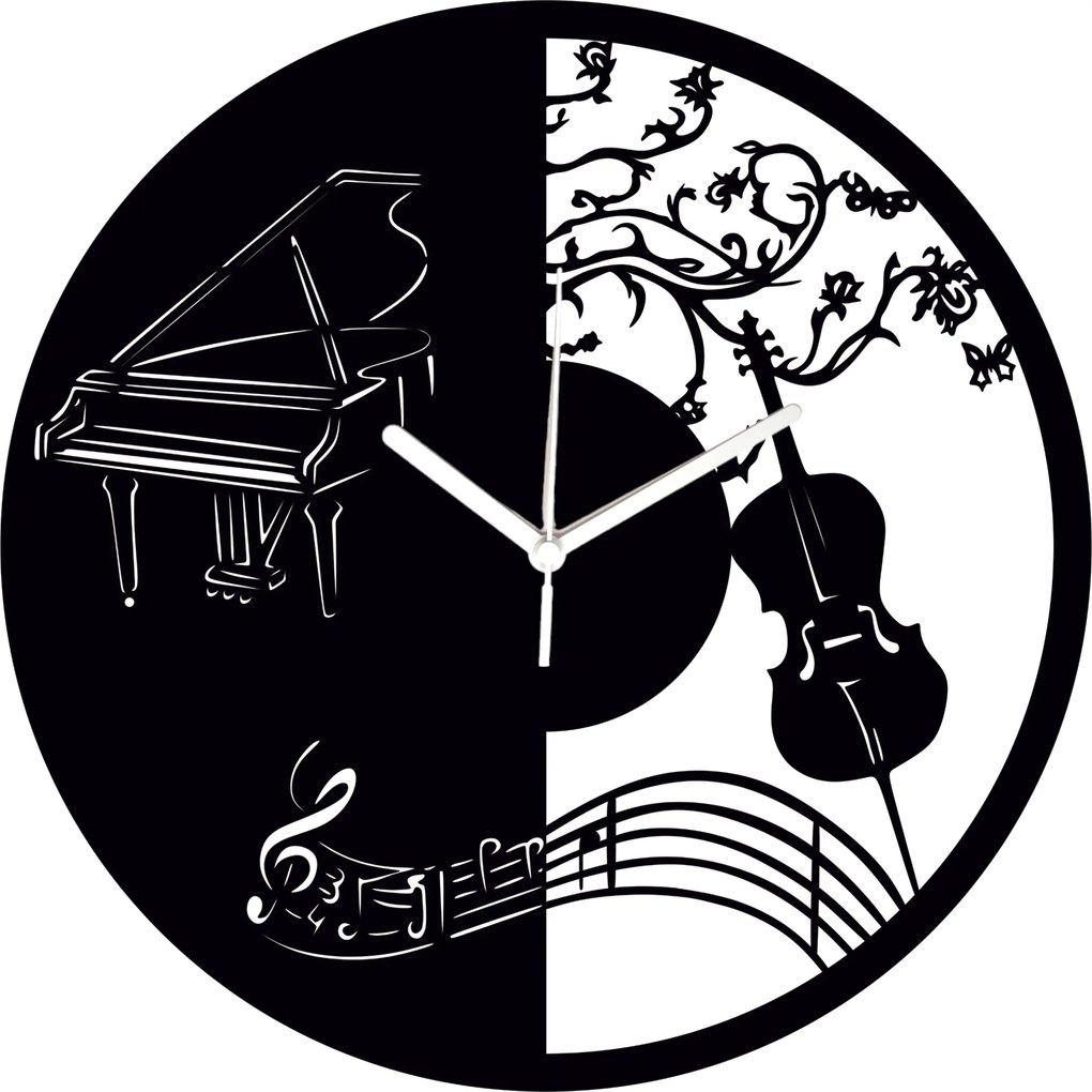 Fa Falióra Zene Kontrabas Zongora 35 cm