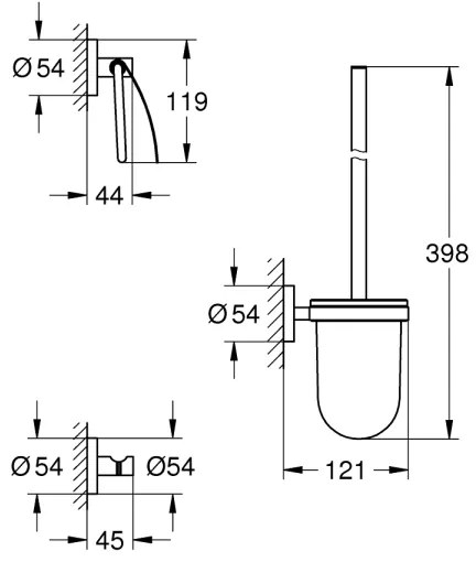 GROHE 41204DC0 - START 3 az 1-ben WC-kiegészítő készlet, nemesacél