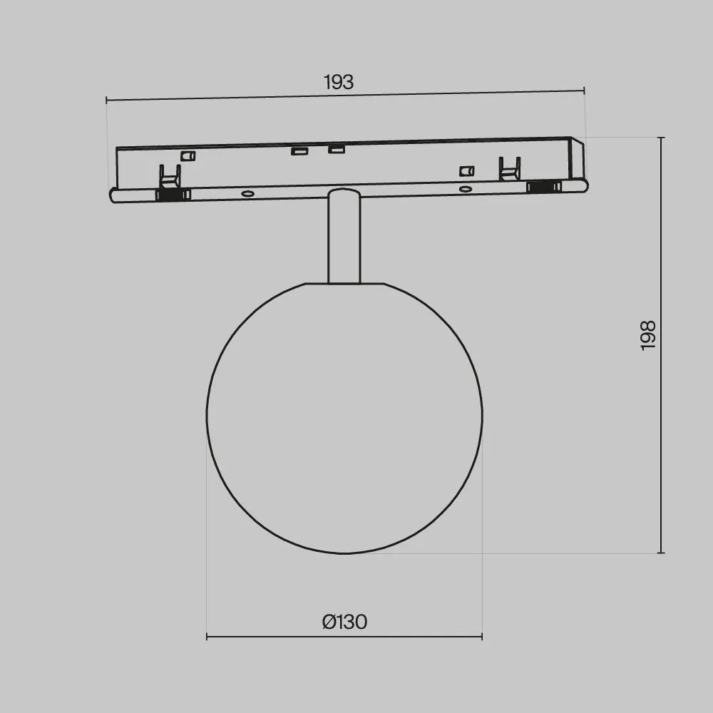 TR038-4-5WTW-DD2-B Luna Üveg Sín lámpafej Fekete Színű LED 6 W 2700-6000 Kelvin 300 Lumen IP20