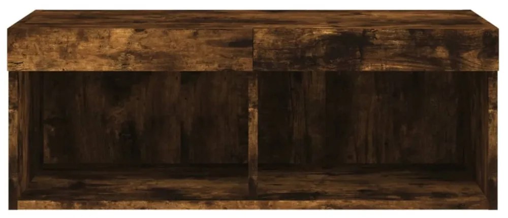füstös tölgy színű TV-szekrény LED-világítással 80 x 30 x 30 cm