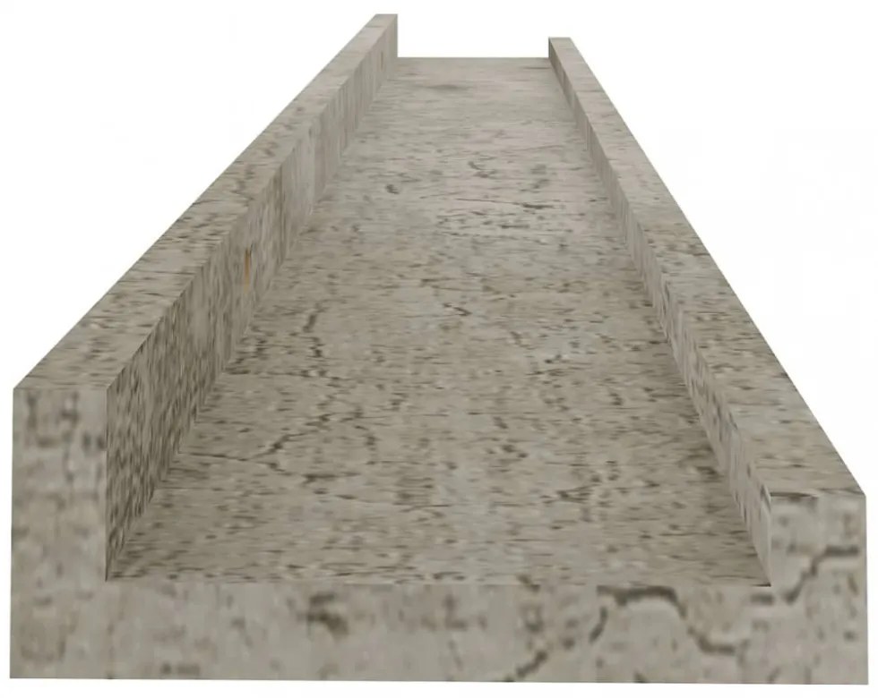 4 db betonszürke fali polc 80 x 9 x 3 cm