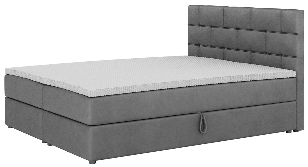 Franciaágy Boxspring 180x200 cm Waller Comfort (sötétszürke) (ágyráccsal és matraccal). 1056385