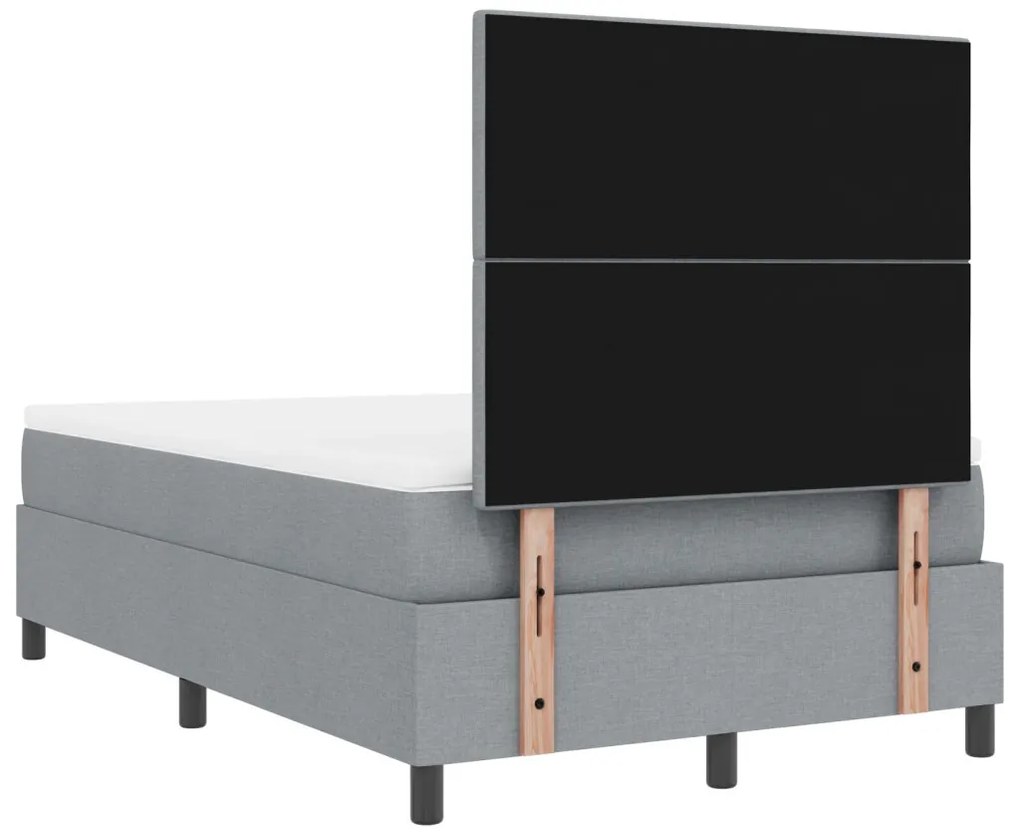 Box Spring Ágy Mattal Világosszürke 120x200 cm Szövet