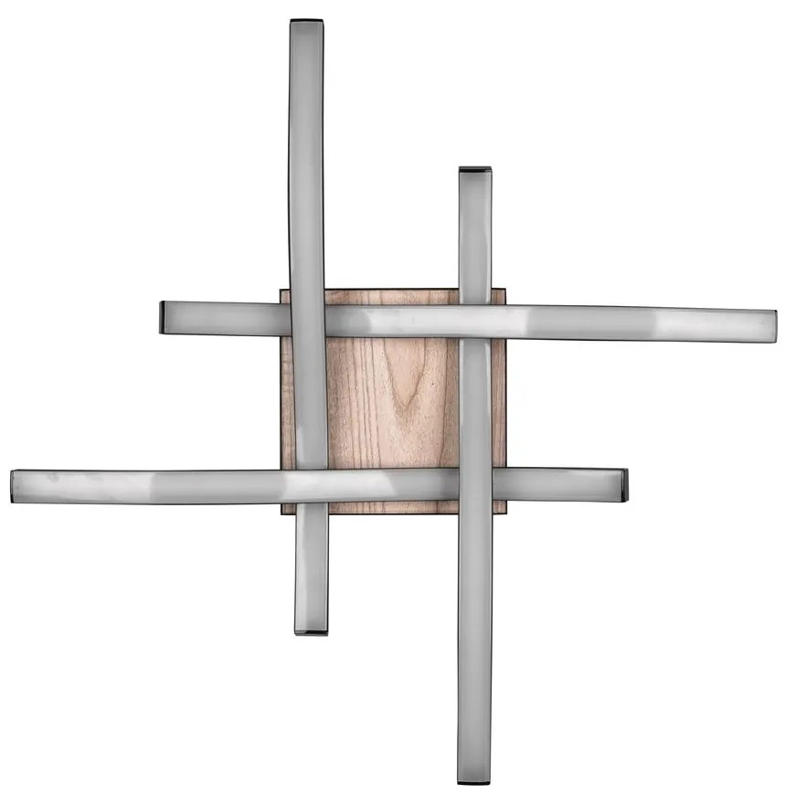 Fekete-barna LED mennyezeti lámpa 46x46 cm Route – Trio