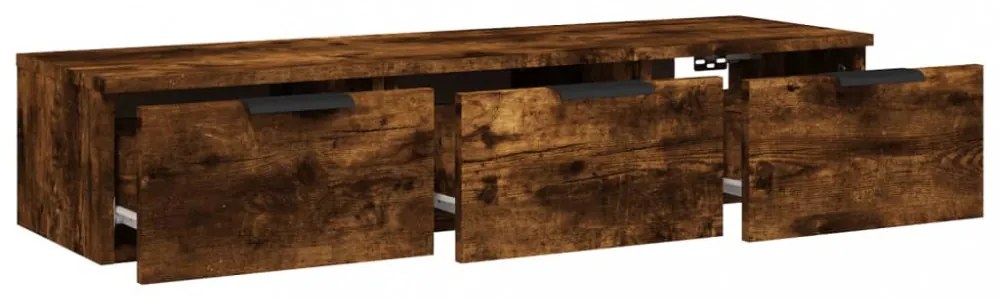 füstös tölgy színű szerelt fa faliszekrény 102 x 30 x 20 cm