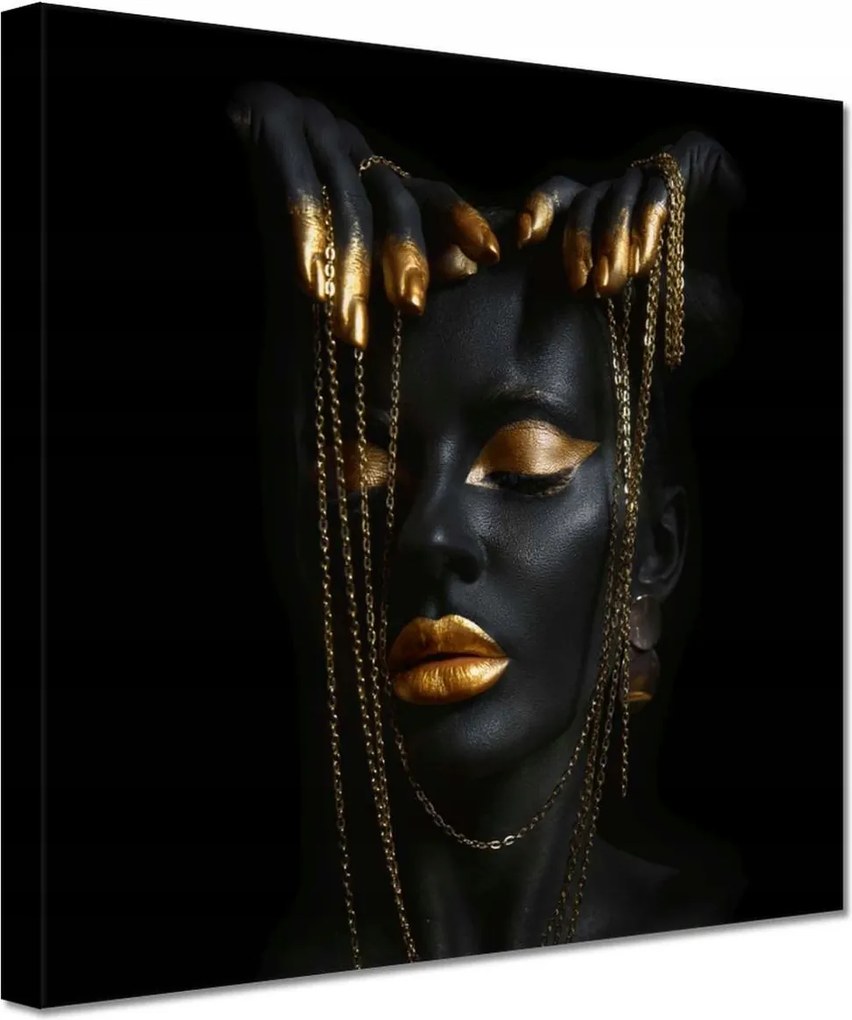 Vászonkép 20x20 Arany ékszerek az arcon